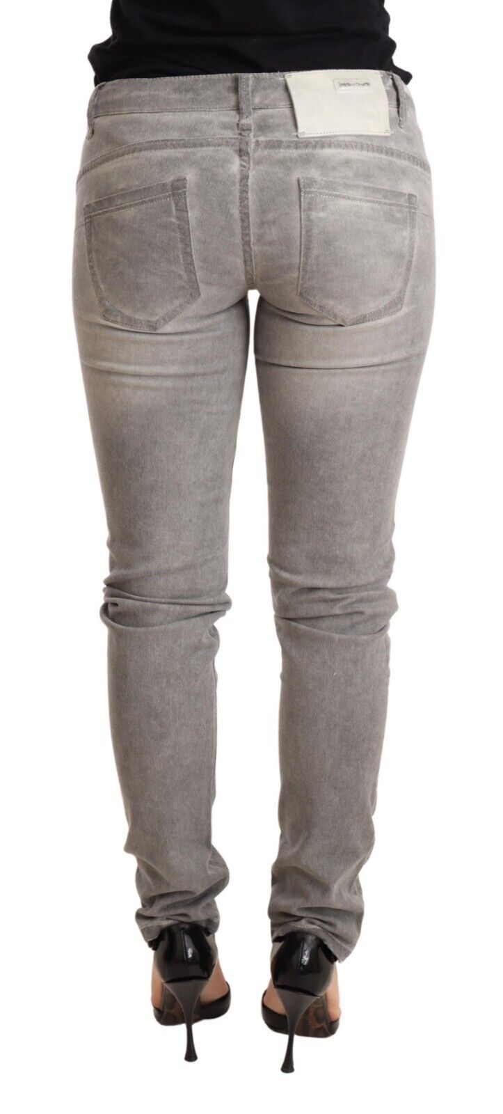 Jeans di cotone chic grigio lavati grigi