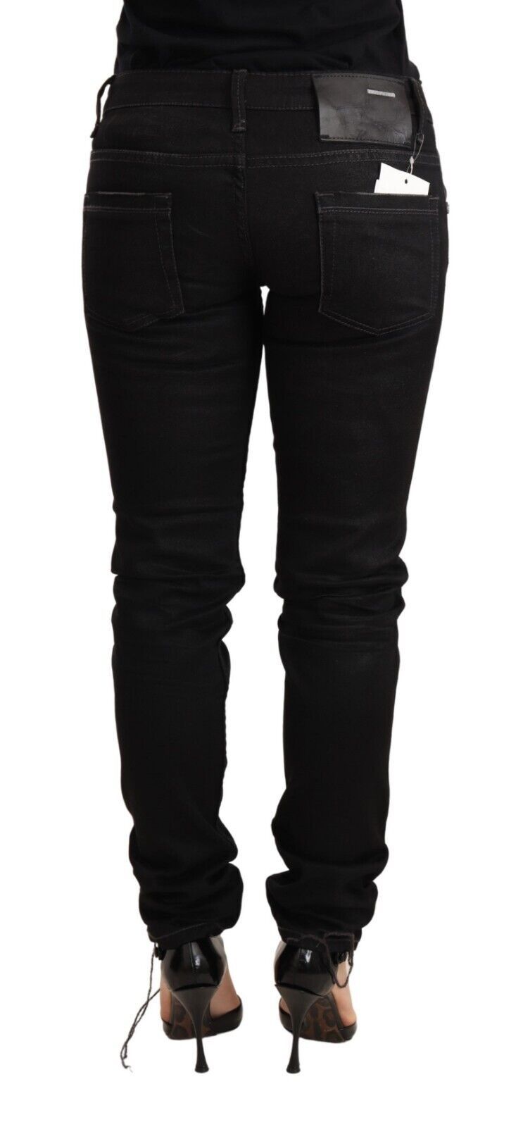 Jean skinny lavé noir élégant