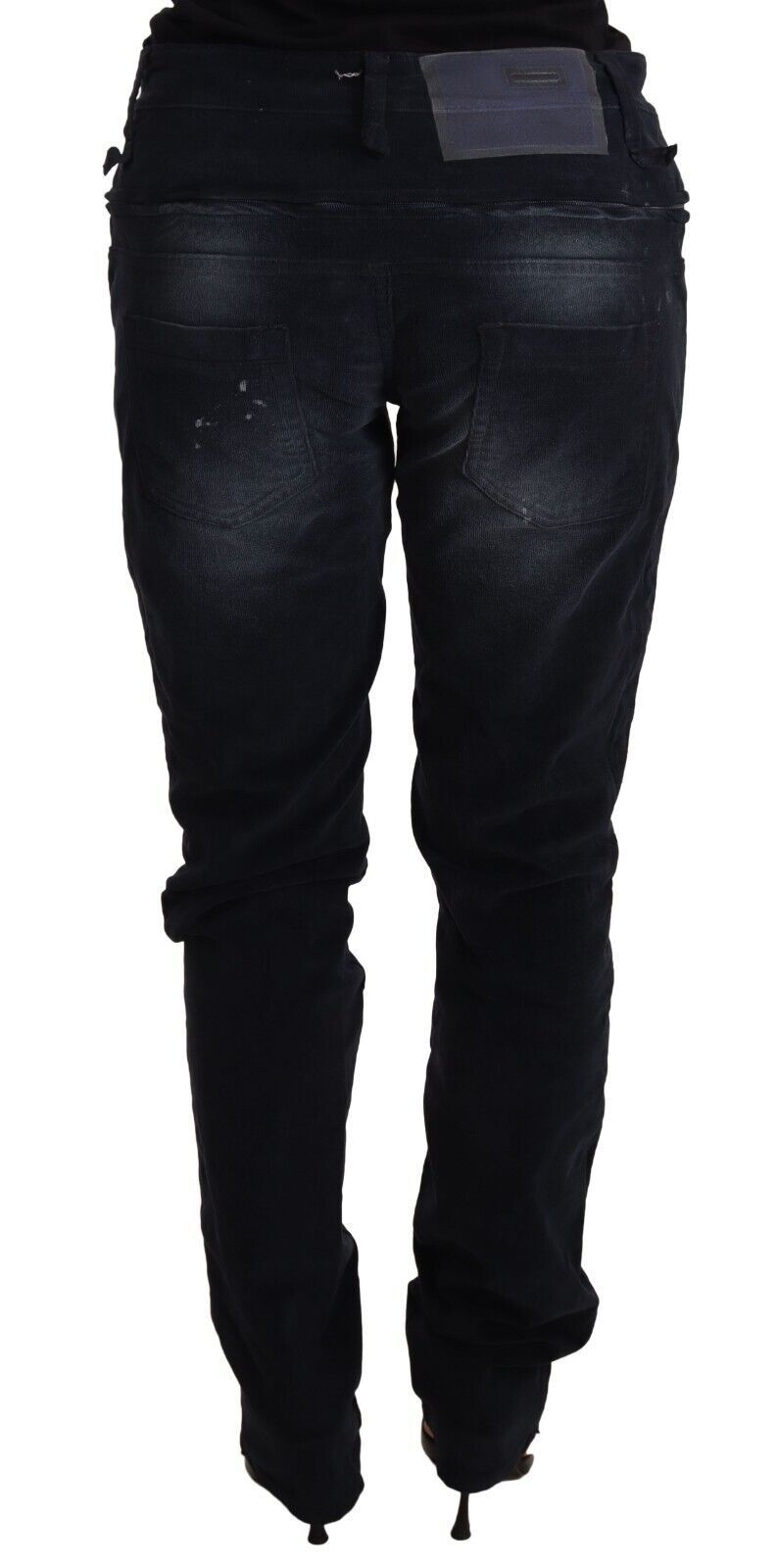 Eleganter dunkelblau schlanker Denim