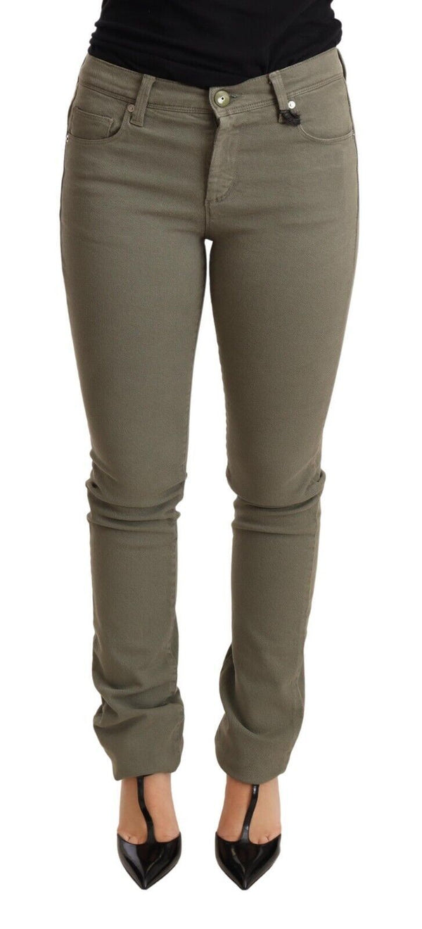 Chic Green Low Taille Skinny Jeans