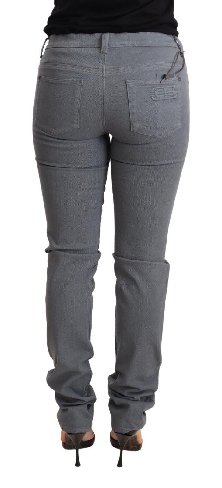 Jean skinny de taille basse gris élégant