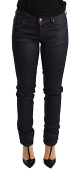 Schick dunkelblaue niedrige Taille Skinny Jeans