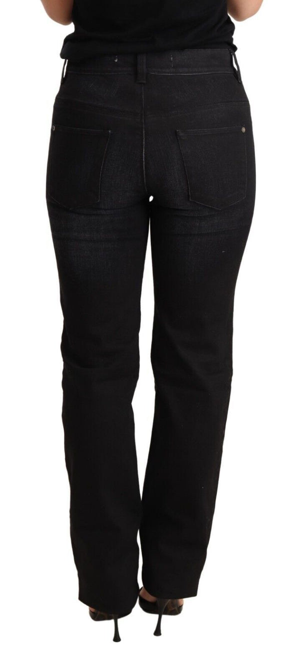 Jeans de corte recto negro elegante