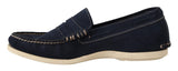 Mocassins bleus en daim chic pour hommes