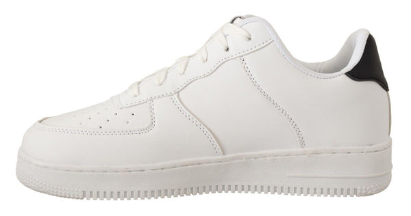 Baskets bas en cuir blanc blanc