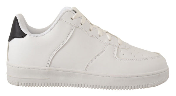 Baskets bas en cuir blanc blanc