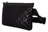 Elegante monograma negro neopreno Fanny Pack