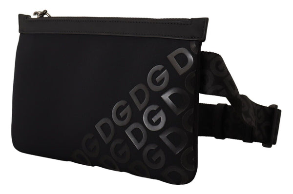 Schlankes schwarzes Monogramm Neopren Fanny Pack