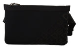 Elegante monograma negro neopreno Fanny Pack