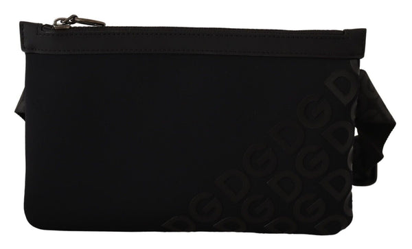 Schlankes schwarzes Monogramm Neopren Fanny Pack