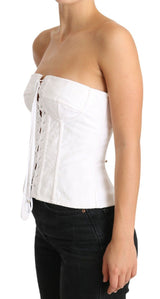 Elegante corsetto senza spalline bianco