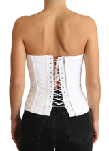 Elegante corsetto senza spalline bianco