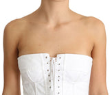 Elegante corsetto senza spalline bianco