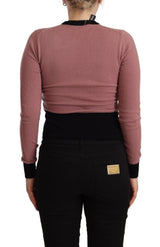 Eleganter rosa Kaschmir -Crewneck -Pullover