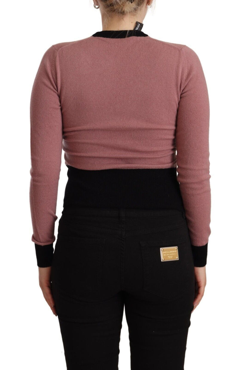 Eleganter rosa Kaschmir -Crewneck -Pullover