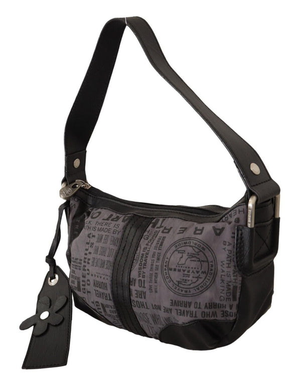 Bolso de hombro de tela gris elegante