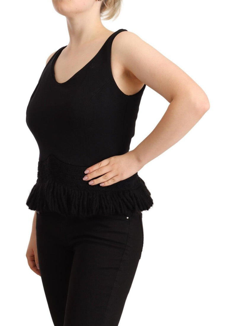 Chic ärmellose Designer -Tanktop in Schwarz