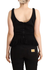 Chic ärmellose Designer -Tanktop in Schwarz