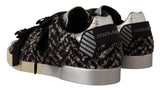 Sneaker in pelle eleganza d'argento