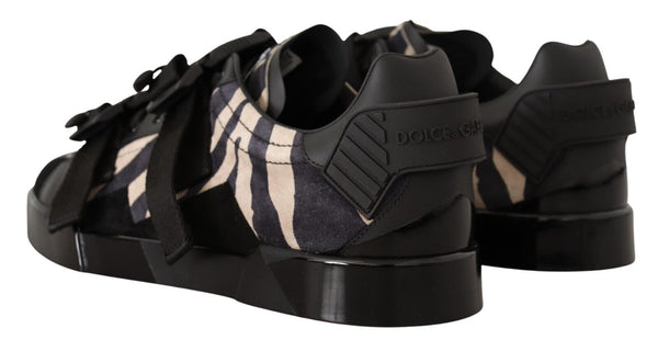 Sneaker di moda in pelle scamosciata in cambio zebra