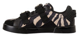 Sneaker di moda in pelle scamosciata in cambio zebra