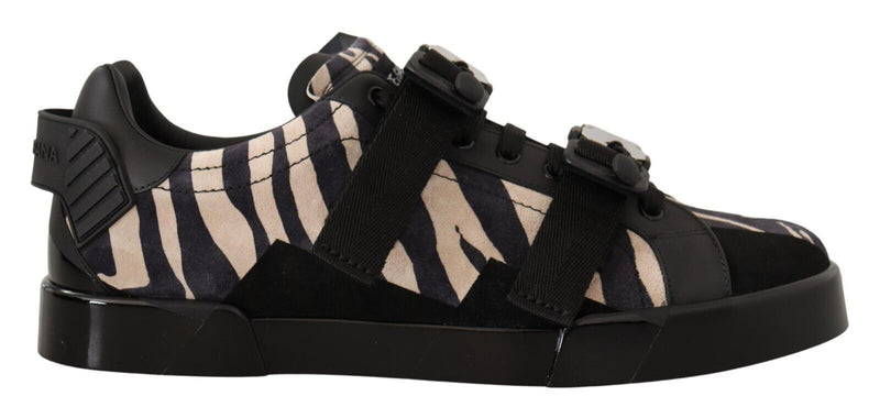 Sneaker di moda in pelle scamosciata in cambio zebra