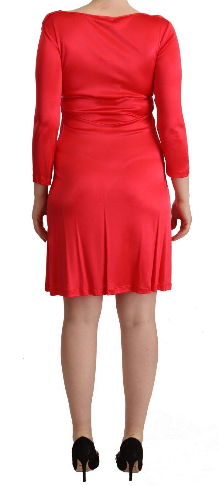 Vestido de vaina roja hasta la rodilla roja