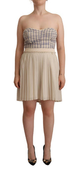 Chic Beige trägerloses A-Line-Kleid