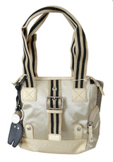 Schicke beige Stoffhandtasche