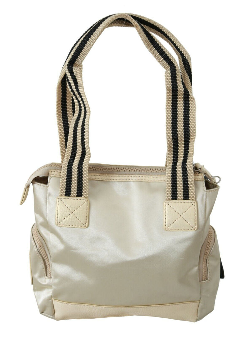 Schicke beige Stoffhandtasche