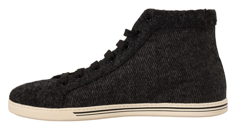 Elegant High Top Cotton/Wool Sneakers