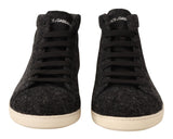 Elegant High Top Cotton/Wool Sneakers