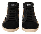 Baskets de mode beige high top