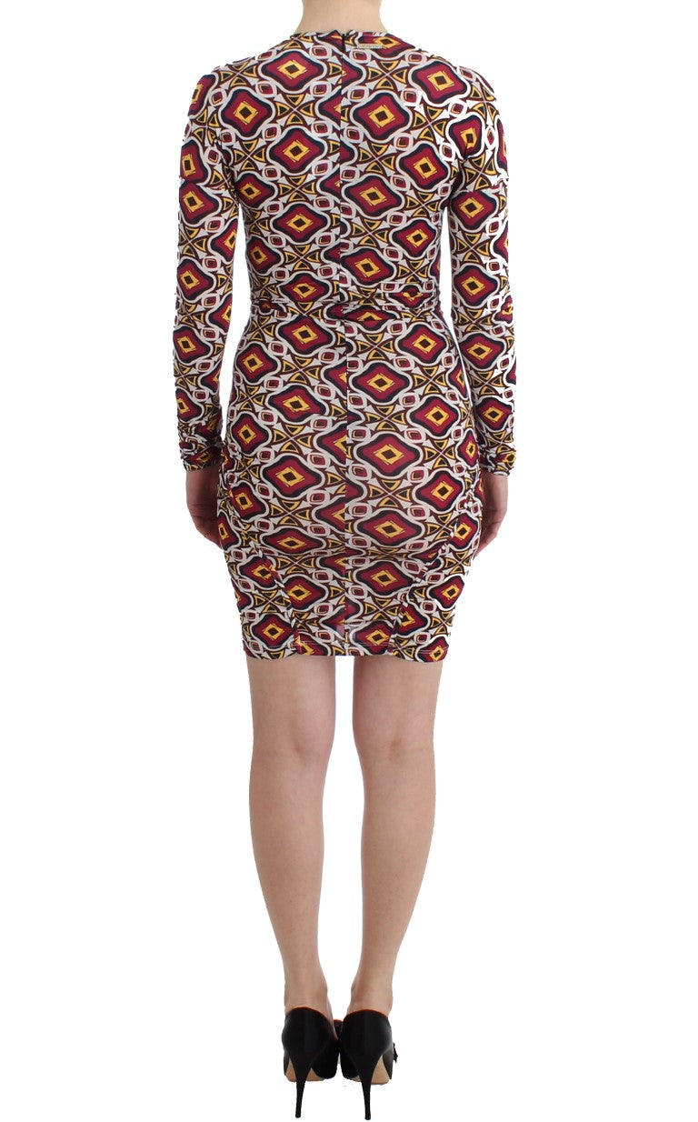 Chic Multicolor Cocktail V-Ausschnitt Kleid