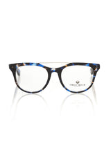 Geometrische blaue Havanna Wayfarer Brille