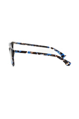 Geometrische blaue Havanna Wayfarer Brille