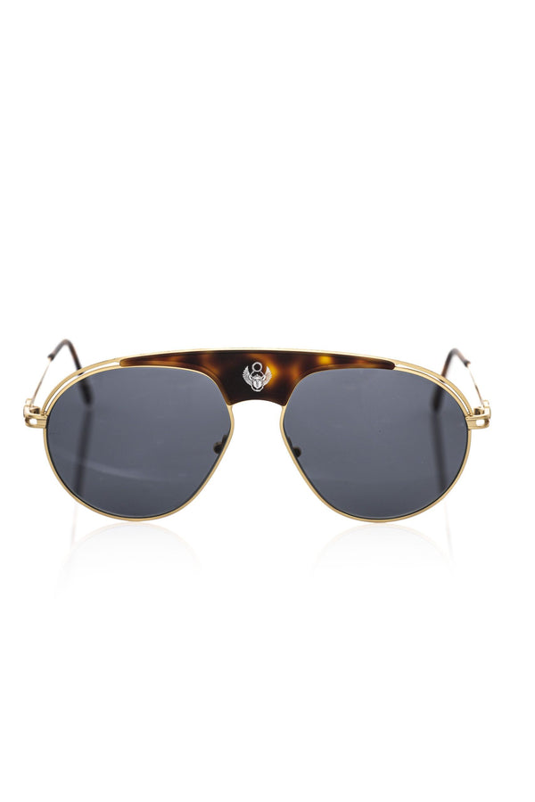 Elegante Schild Sonnenbrille mit Havanna -Akzent