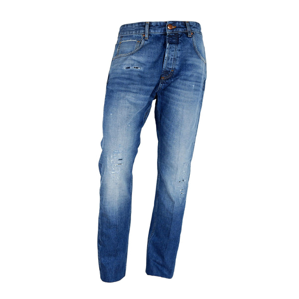 Jeans de algodón para hombres de lavado mediano elegante