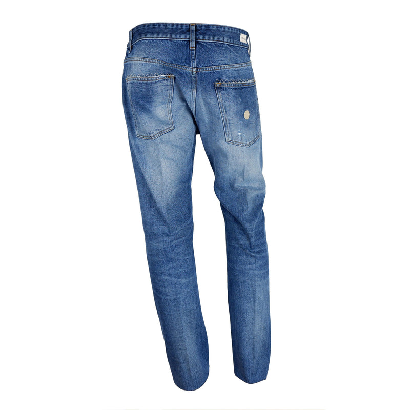 Jeans de algodón para hombres de lavado mediano elegante