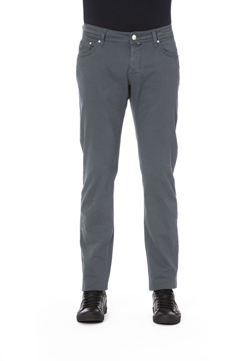 Gray Cotton Men Jeans