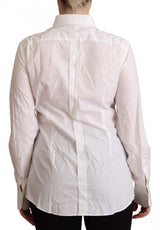 Elegant White Cotton Collared Top