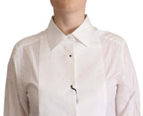 Elegant White Cotton Collared Top