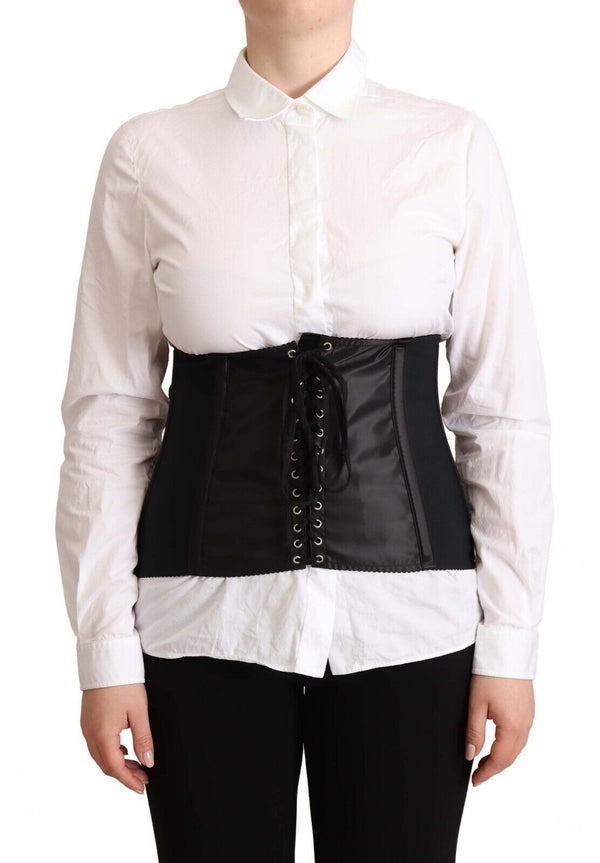 Top a cinghia del corsetto nero chic