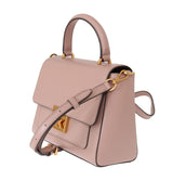 Elegante borsa a tracolla in pelle rosa rosa