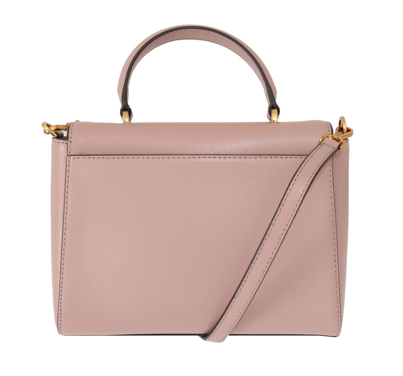 Elegante borsa a tracolla in pelle rosa rosa