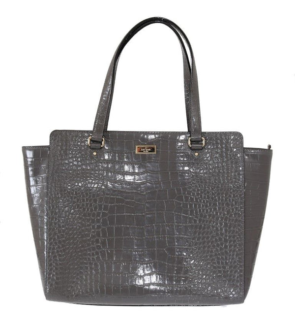 Bolso de cuero gris elegante y elegante