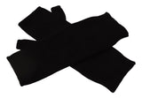 Elegante schwarze Kaschmirschuhe fingerlose Handschuhe