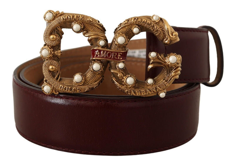 Ceinture amore en cuir Bordeaux élégant