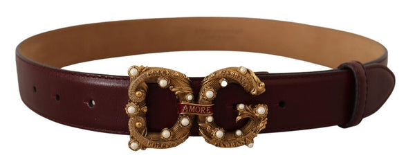 Ceinture amore en cuir Bordeaux élégant