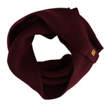 Elegant Cashmere Knit Scarf in Dark Red